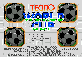 Заставка игры Tecmo World Cup